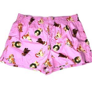 PINK Sleepwear Sleep Shorts  Christmas Dog Puppy Design S